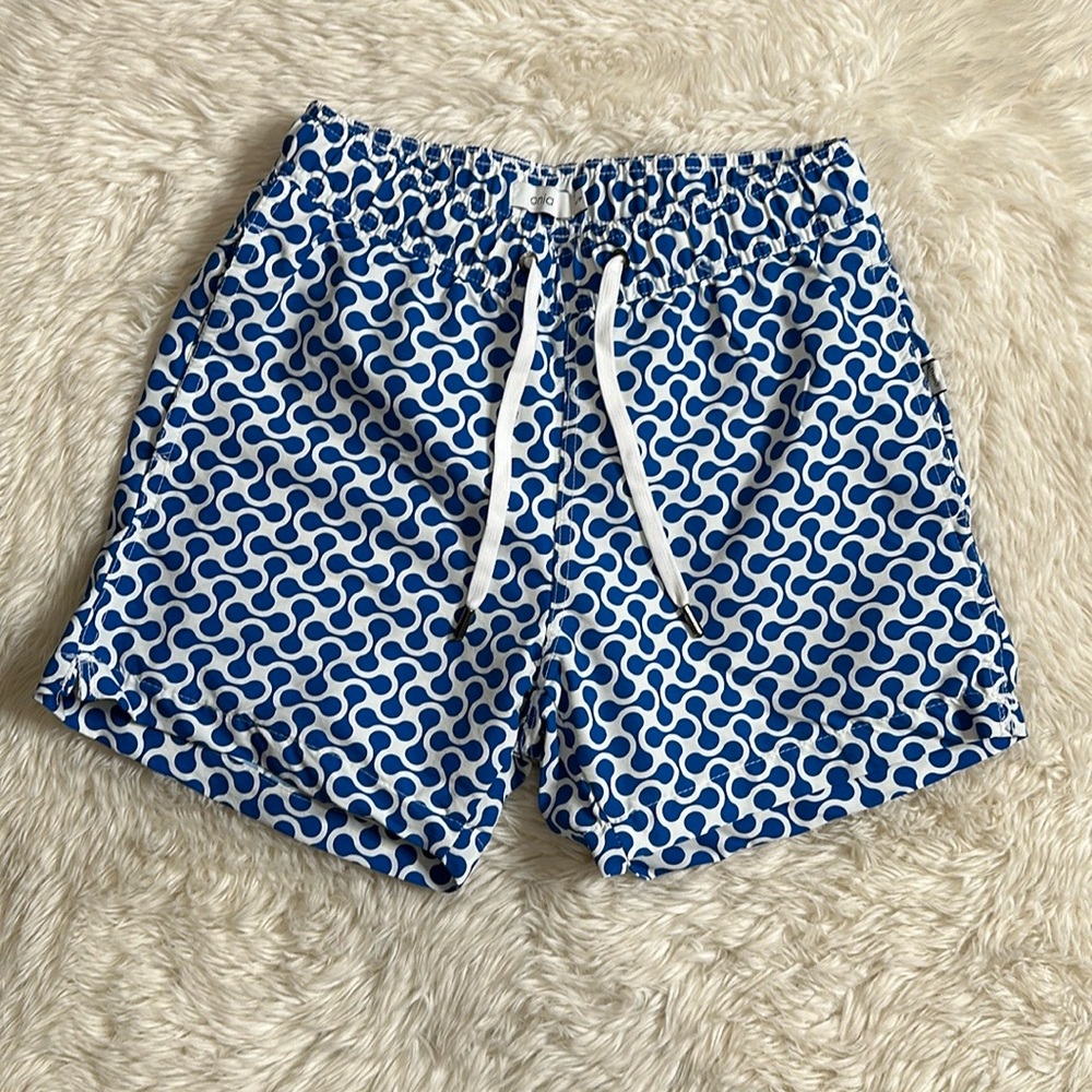 Onia Blue and White Athletic Shorts